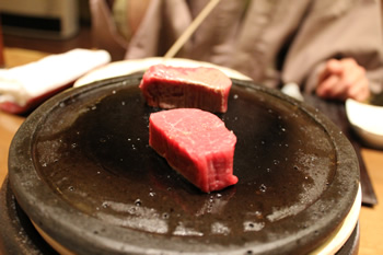 松坂牛のステーキ